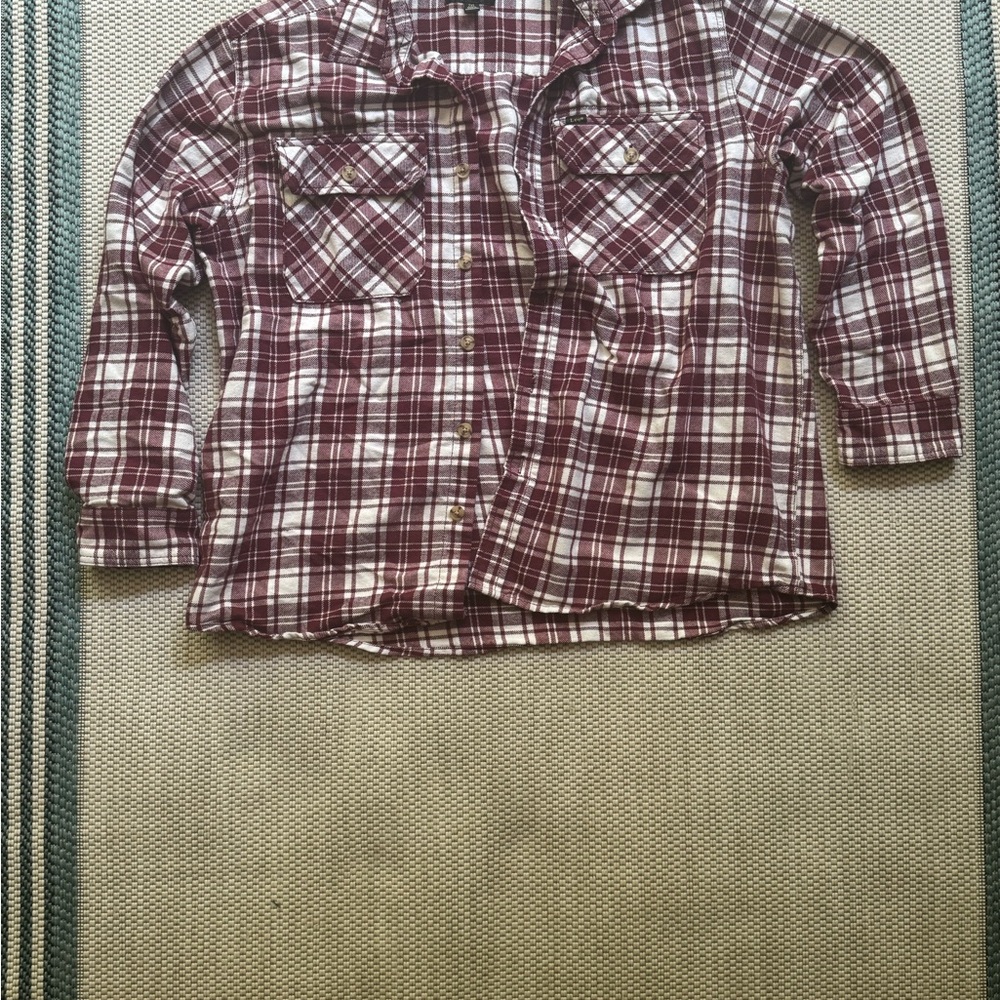 Lee Maroon and White Kids Button Down Shirt